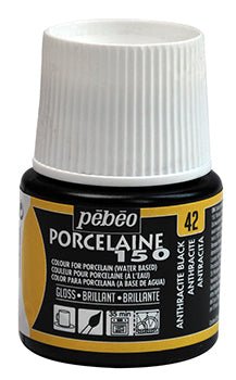 Pebeo Porcelaine 150 45ml 42 Anthracite Black - theartshop.com.au