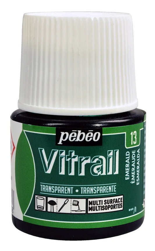 Pebeo Vitrail 45ml Transparent 13 Emerald - theartshop.com.au