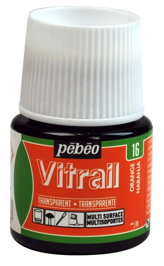 Pebeo Vitrail 45ml Transparent 16 Orange - theartshop.com.au