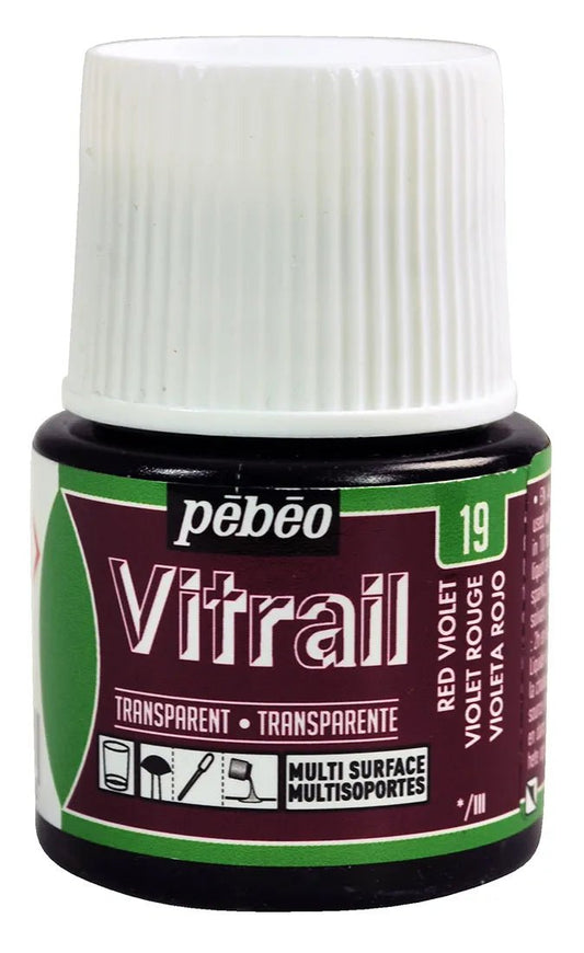 Pebeo Vitrail 45ml Transparent 19 Red Violet - theartshop.com.au