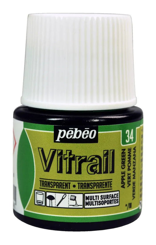 Pebeo Vitrail 45ml Transparent 34 Apple Green - theartshop.com.au