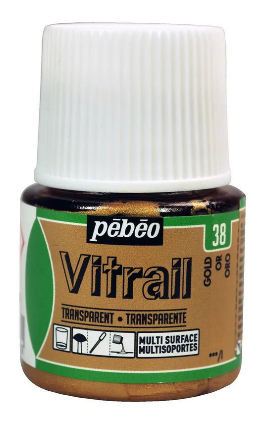 Pebeo Vitrail 45ml Transparent 38 Gold - theartshop.com.au