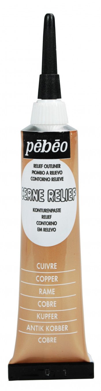 Pebeo Vitrail Outliner / Cerne Relief 20ml Copper - theartshop.com.au