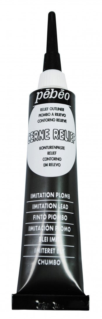 Pebeo Vitrail Outliner / Cerne Relief 20ml Imitation Lead - theartshop.com.au