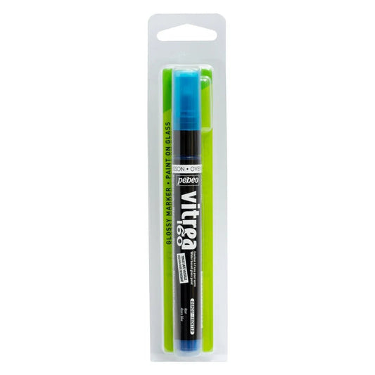 Pebeo Vitrea Marker 1.2mm Frosted Azure Blue - theartshop.com.au