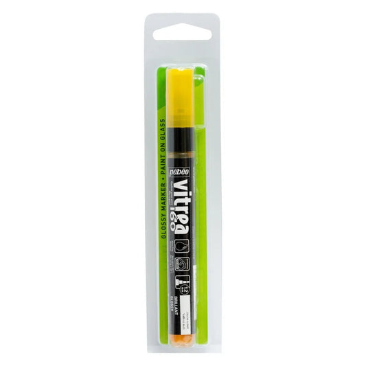 Pebeo Vitrea Marker 1.2mm Gloss Sun Yellow - theartshop.com.au