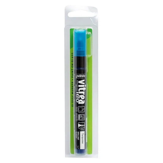 Pebeo Vitrea Marker 1.2mm Gloss Turquoise - theartshop.com.au