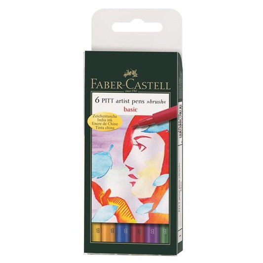Pitt Artist Pen Basic Set (6 Colours) - theartshop.com.au