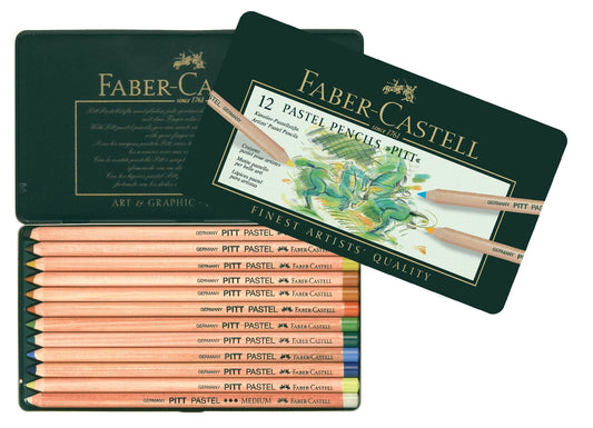 Pitt Pastel Pencils Tin 12 Asst Colours - theartshop.com.au