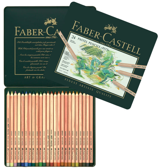 Pitt Pastel Pencils Tin 24 Asst Colours - theartshop.com.au