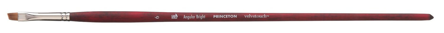 Princeton Velvetouch Synthetic Long Handle Angular Bright Size 6 - theartshop.com.au