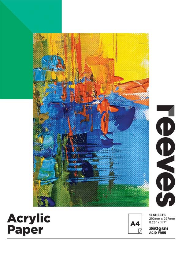 Reeves Acrylic Paper Pad 360gsm 12 Sheet A4 – theartshop.com.au