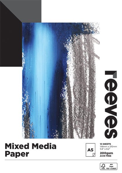 Reeves Mixed Media Paper Pad 200gsm 15 Sheet A5 - theartshop.com.au