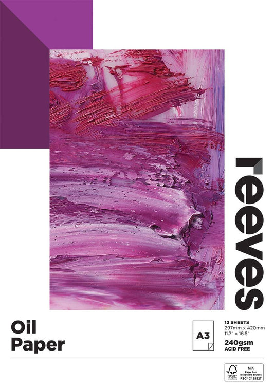 Reeves Oil Paper Pad 240gsm 12 Sheet A3 - theartshop.com.au