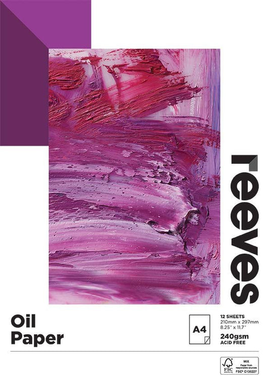Reeves Oil Paper Pad 240gsm 12 Sheet A4 - theartshop.com.au