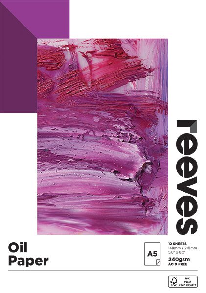 Reeves Oil Paper Pad 240gsm 12 Sheet A5 - theartshop.com.au