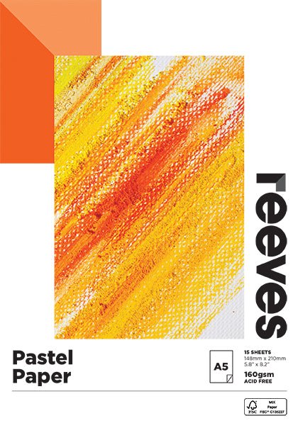 Reeves Pastel Paper Pad 160gsm 15 Sheet White A5 - theartshop.com.au