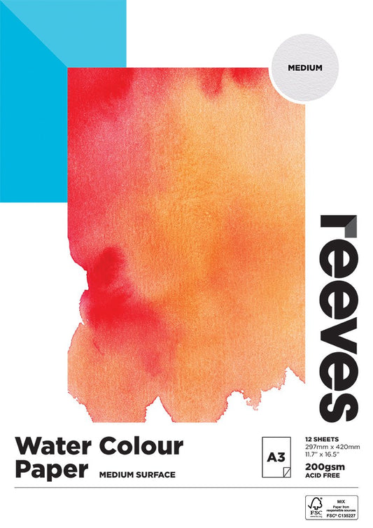 Reeves Watercolour Pad 200gsm Medium A3 - theartshop.com.au