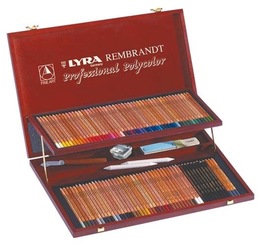 Rembrandt Lyra Polycolor Wooden Case 100 + Accessories - theartshop.com.au