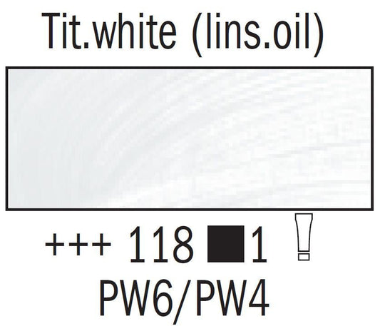 Oil colour tube 40 ml Titanium White (Linseed Oil) 118