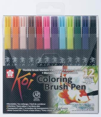 Sakura Koi Brush Marker Set 12 Assorted - theartshop.com.au
