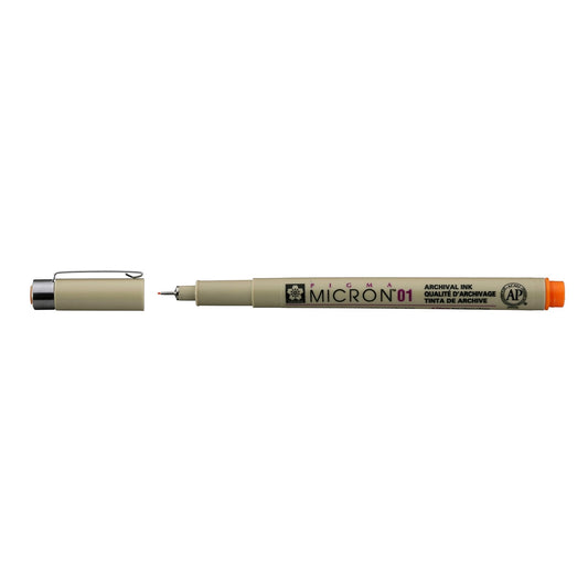 Sakura Pigma Micron Pen Orange 01 - 0.25mm - theartshop.com.au