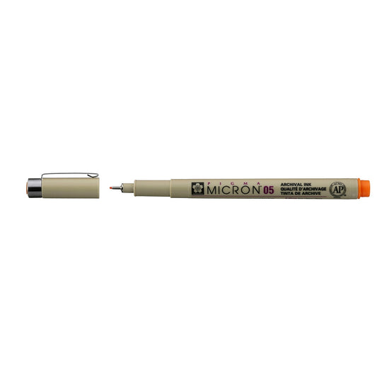 10 Sakura Pigma Micron Pens Tip Size 005 (0.20mm Line Width: 8 Ink Colors  to Choose From: Drawing, Sketching, Cwriting (ORANGE INK) , Pigma Micron  Pens 005
