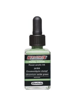 Schmincke Aerocolor Ink 28ml 858 Total Cover Chromium Oxide Green - theartshop.com.au