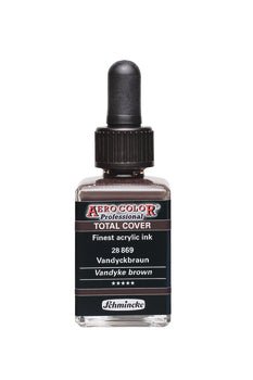 Schmincke Aerocolor Ink 28ml 869 Total Vandyke Brown - theartshop.com.au