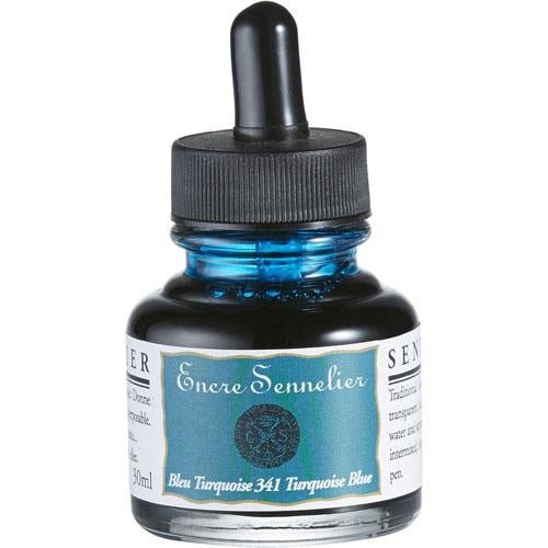Sennelier Encre Drawing Ink 30ml 341 Turquoise Blue - theartshop.com.au