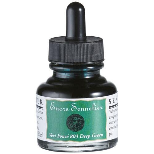 Sennelier Encre Drawing Ink 30ml 803 Deep Green - theartshop.com.au