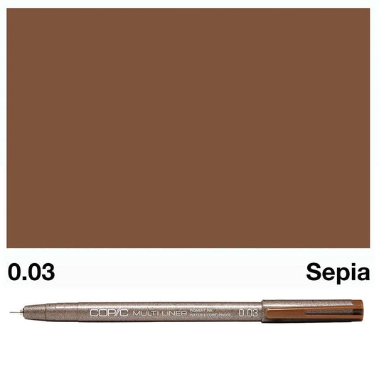 Sepia Copic Multi Liners 0.03mm - theartshop.com.au
