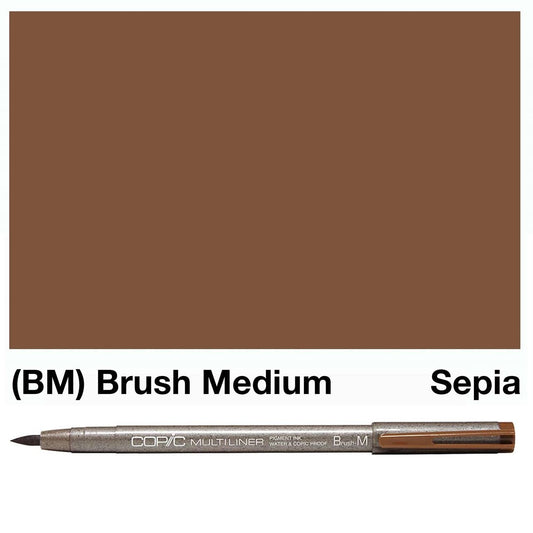 Sepia Copic Multi Liners Brush Medium - theartshop.com.au