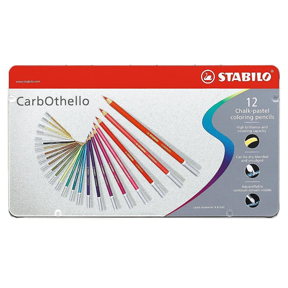 Stabilo CarbOthello Coloured Pastel Pencils Tin 12 - theartshop.com.au