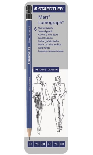 Staedtler Mars Lumograph 100 Tin 6 - theartshop.com.au