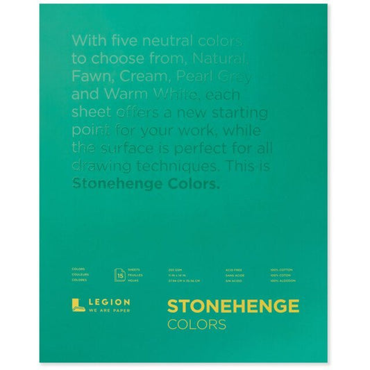 Stonehenge Assorted Pad 15 Sheet 250gsm 11 x 14" - theartshop.com.au