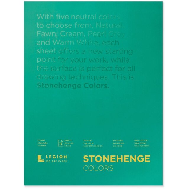 Stonehenge Assorted Pad 15 Sheet 250gsm 9 x 12" - theartshop.com.au