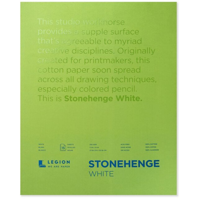 Stonehenge White Pad 15 Sheet 250gsm 11 x 14" - theartshop.com.au