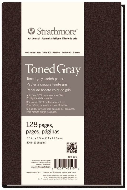 Strathmore Hardbound Art Journal 400 Toned Tan 5.5 x 8.5 inch 128 Pages 118gsm - theartshop.com.au