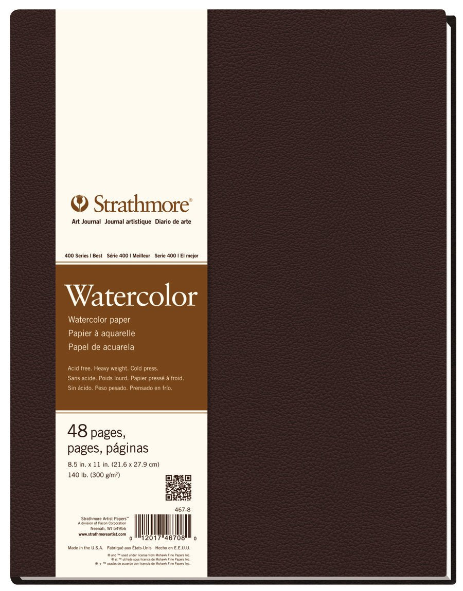Strathmore Hardbound Art Journal 400 Water Colour 8.5 x 11 inch 48 Pages 300gsm - theartshop.com.au