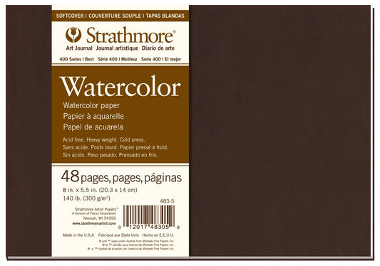 Strathmore Softcover Art Journal 400 Series Water Colour 8 x 5.5 inch 48 pages 300gsm - theartshop.com.au