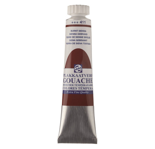 Talens Gouache 20ml 411 Burnt Sienna - theartshop.com.au