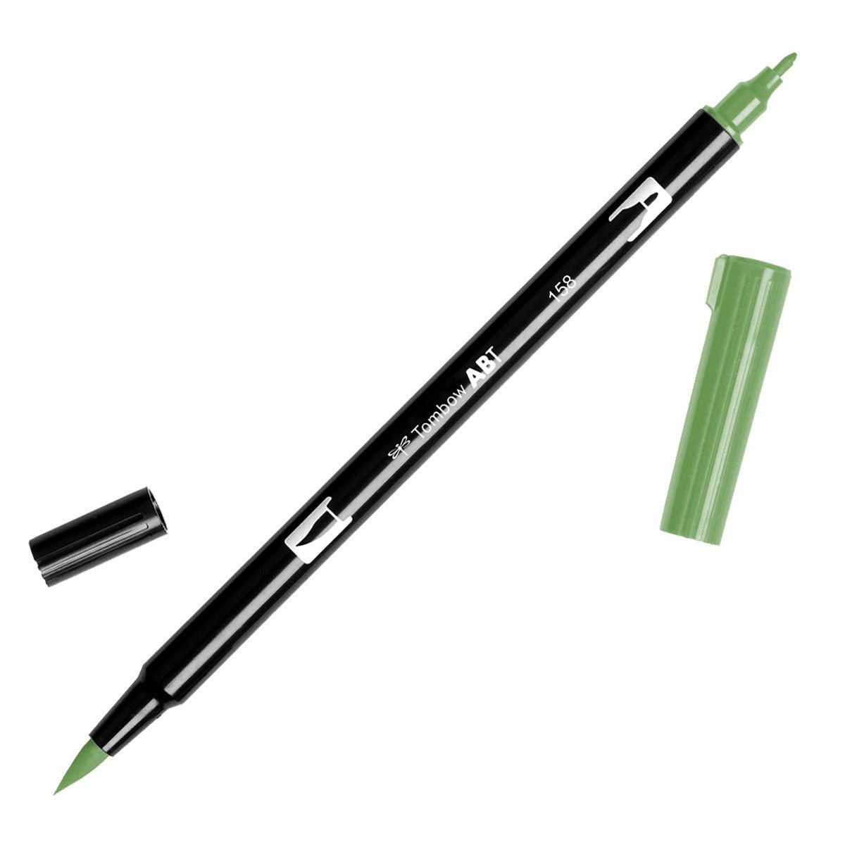 Tombow Dual Brush Pen 158 Dark Olive - theartshop.com.au