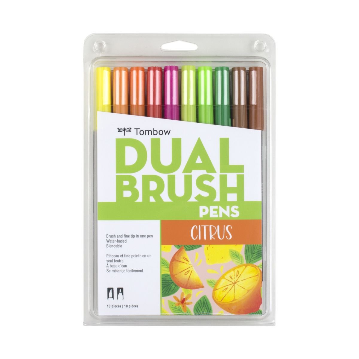 Tombow Dual Brush Pen Set 10 Citrus - theartshop.com.au