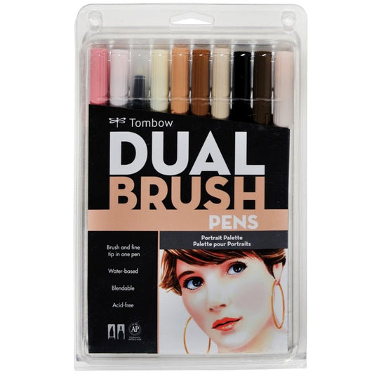 Tombow Dual Brush Pen Set 10 Portrait - theartshop.com.au