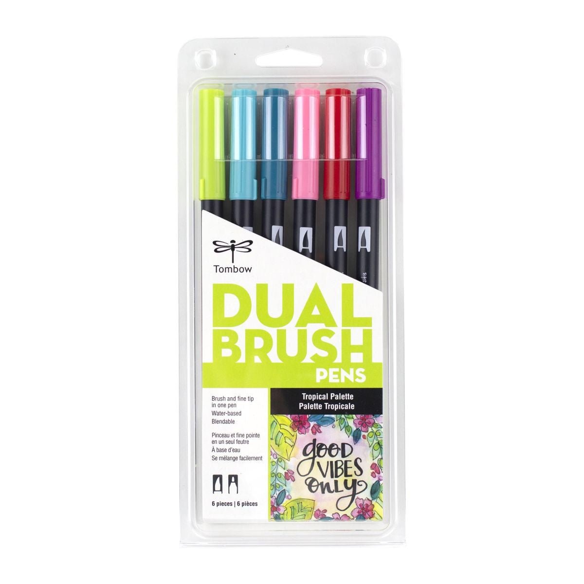Tombow Dual Brush Pen Set 6 Tropical - theartshop.com.au