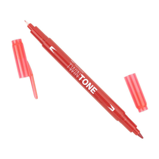 Tombow TwinTone Dual Tip Marker 25 Red - theartshop.com.au