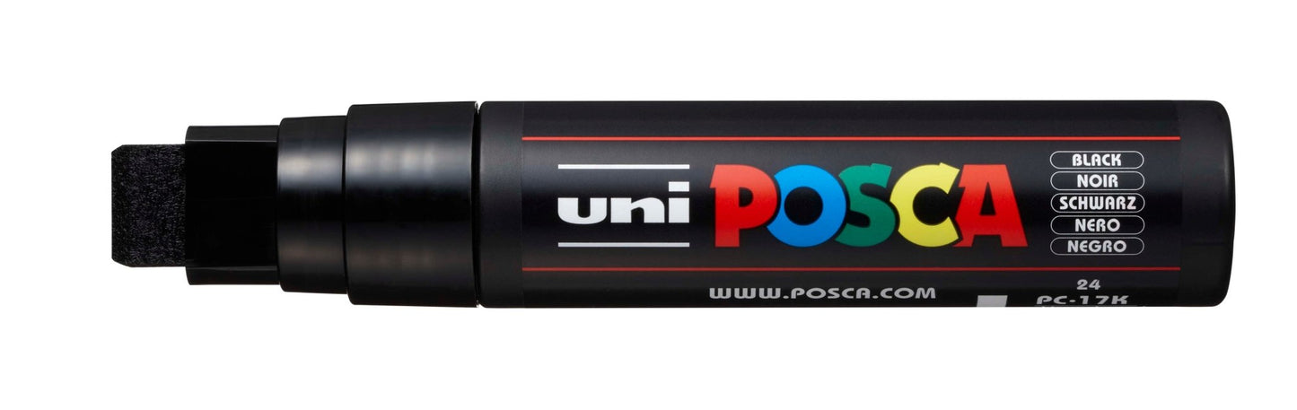 Uni Posca PC-17K Chisel Tip 15mm Black - theartshop.com.au