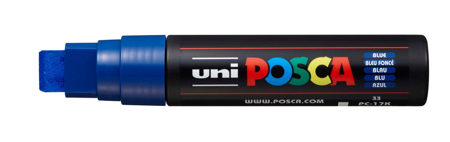 Uni Posca PC-17K Chisel Tip 15mm Blue - theartshop.com.au