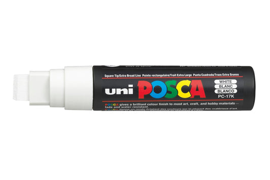 Uni Posca PC-17K Chisel Tip 15mm White - theartshop.com.au